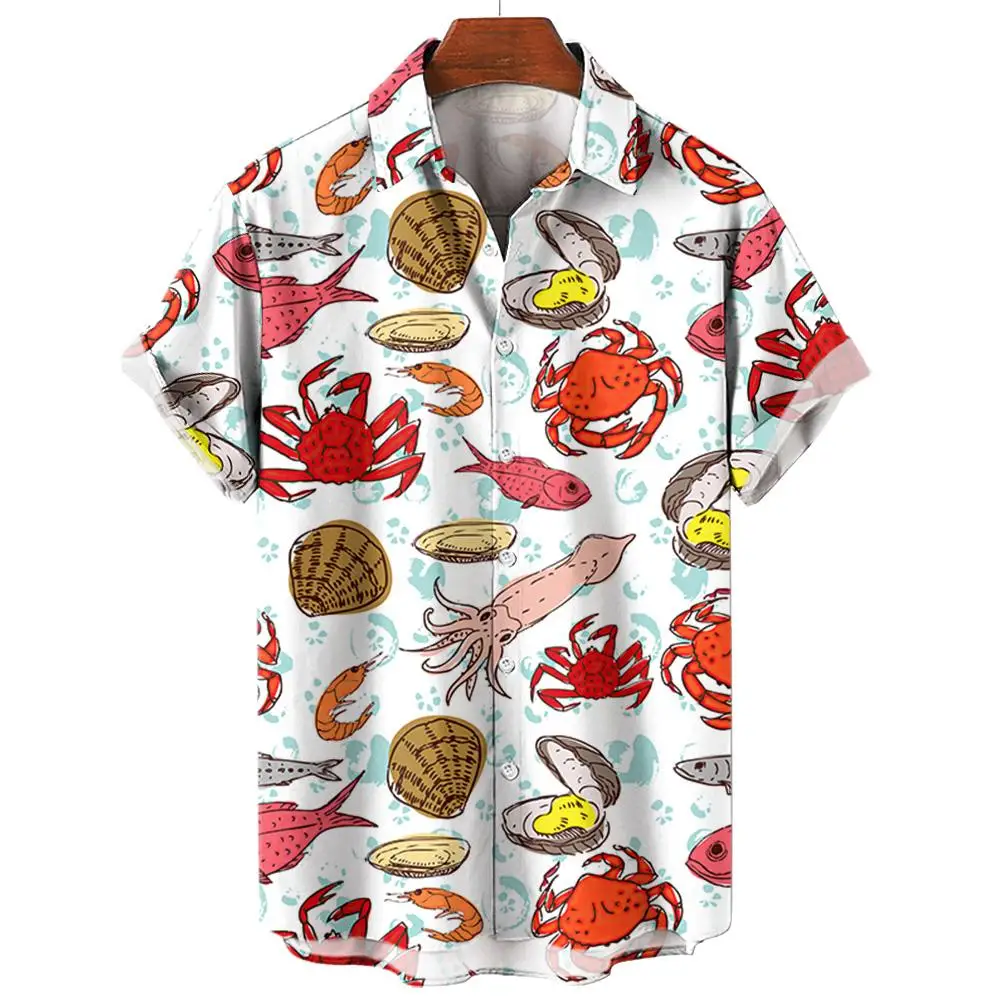 Marine Organisms Short Sleeved Shirt Beach Shirt For Men Summer 3d Printed  Oversized Streetwear Shirt Casual Men's Top Tees 5xl