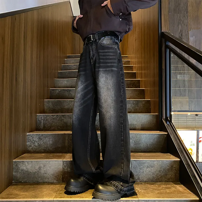 

Мужские джинсы Waed adient Color Straight Leg: повседневные свободные широкие брюки в американском ретро-стиле для осени и зимы