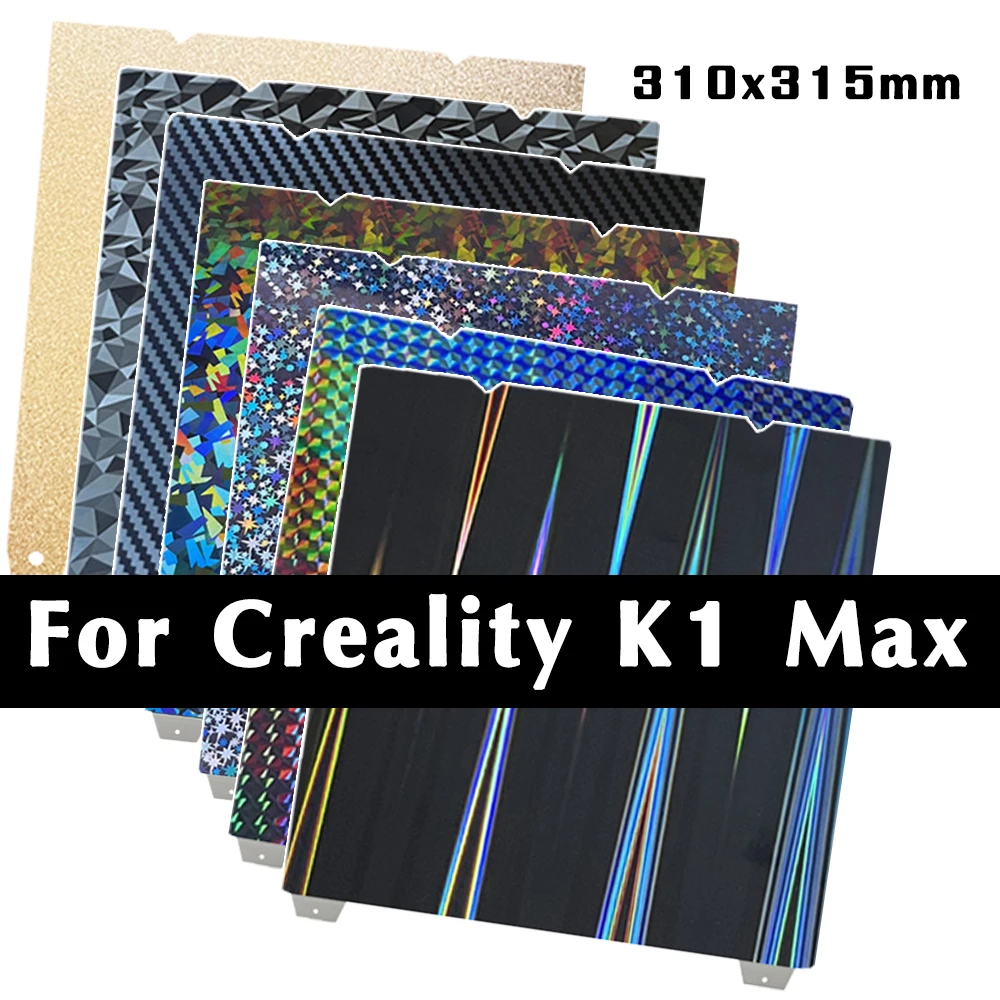 

310x315mm Build Plate for K1-Max PEI Sheet Double Sided Spring Steel Sheet Magnetic Sticker PEI Heated Bed for Creality K1 Max