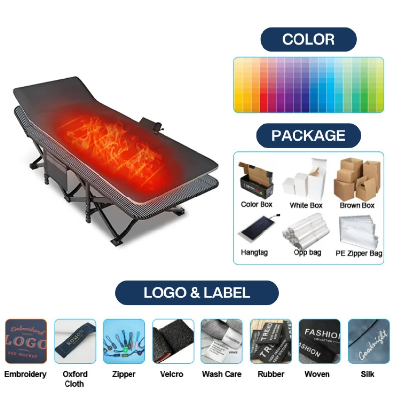 Custom.Mydays في الهواء الطلق خفيفة الوزن مريحة للطي التخييم خيمة المهد السرير مع التدفئة دفء ثابت وسادة النوم الراحة #2