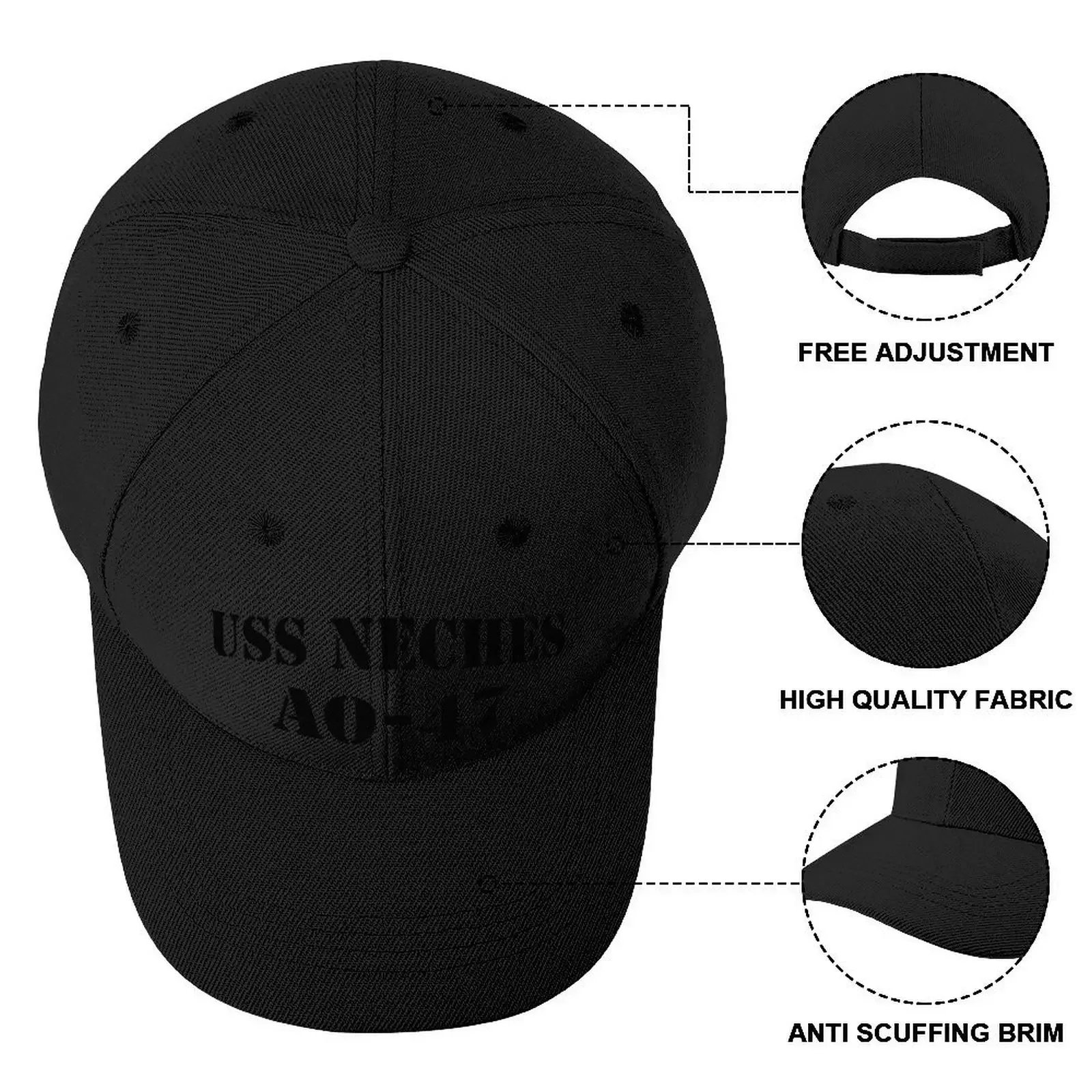 USS NECHES (AO-47) SHIP'S STORE Baseball Cap Strandhut Wanderhut Visier Trucker Hat Herren Tennis Damen