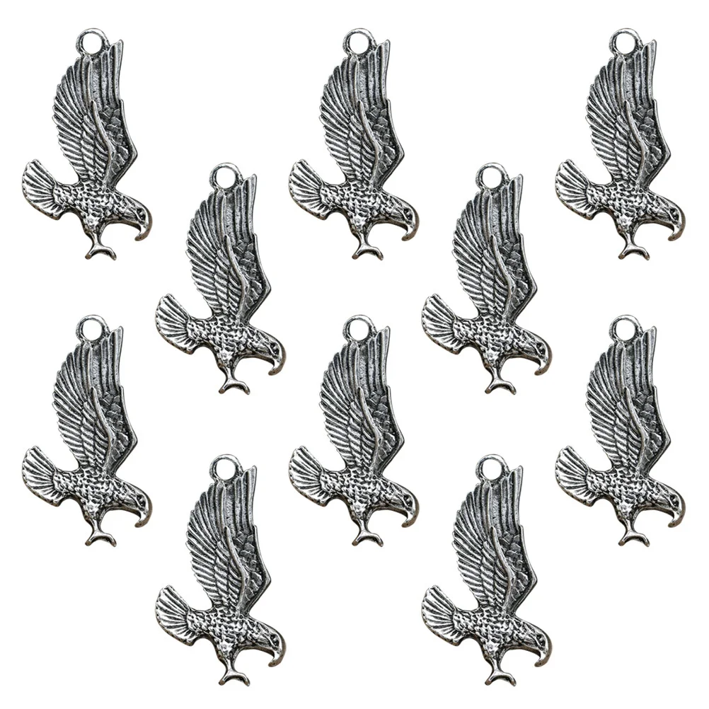 

10Pcs Alloy Eagle Pendant Charms Silver DIY Jewelry Making Necklace Bracelet Temporary Charms Alloy Pendant Charm