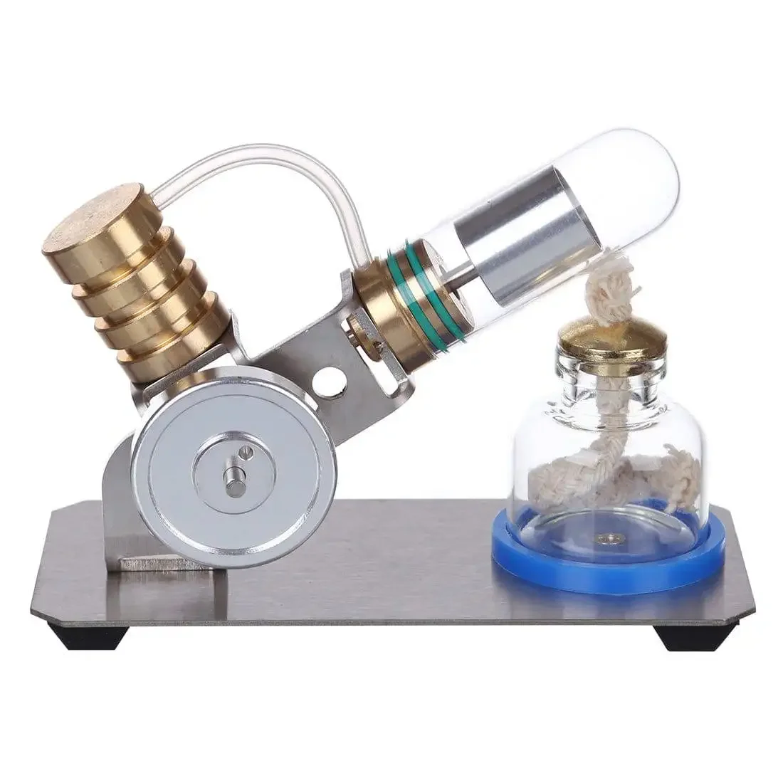 

V-shape Stirling Engine Kit Single Cylinder External Combustion Engine Model Science Experiment Toy for Students Teens Gifts