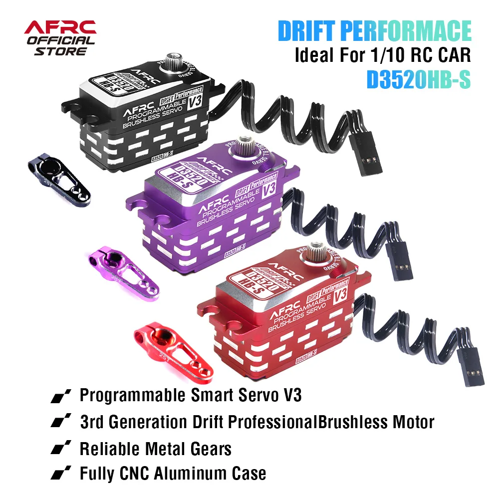 AFRC D3520HB-S V3 Brushless Smart Servo Programmable Drift Performance for YOKOMO SAKURA 1/8 1/10 Drift Racing Car Upgrade