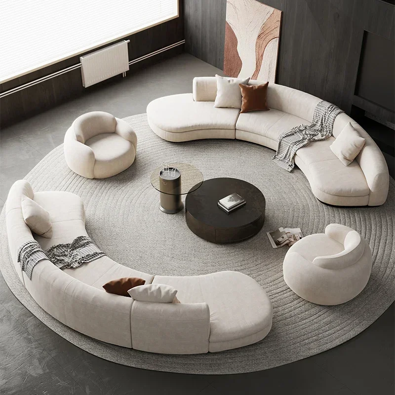 Semicircular curved special-shaped sofa, sitting area reception beauty salon hotel lobby office business meeting