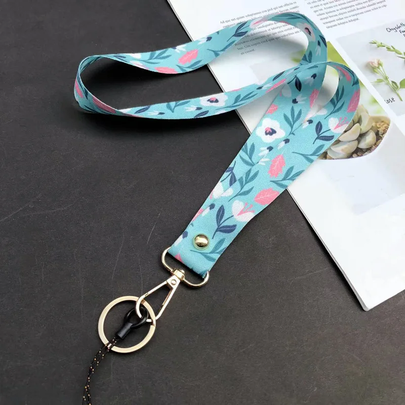 Fashion Mobile Phone Lanyard Universal Aesthetics Print String Long Hanging Neck Strap Rope For Keys Working ID Card Keychain