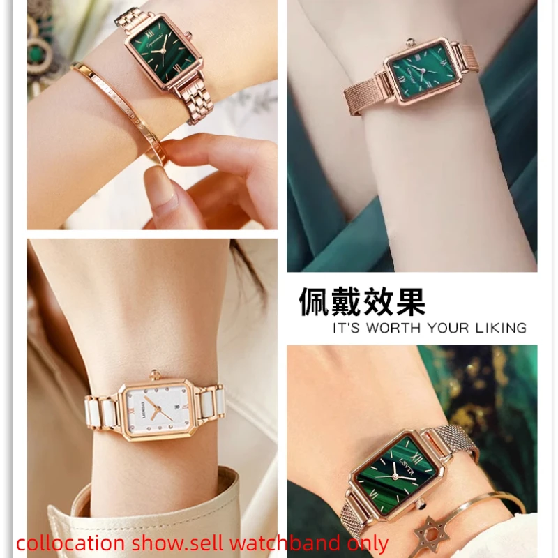 For any brand 6mm 8mm 10mm 12mm 14mm 16mm Stainless Steel Watch Band Strap ceramic Watchband Women Rose gold Mesh belt Bracelet