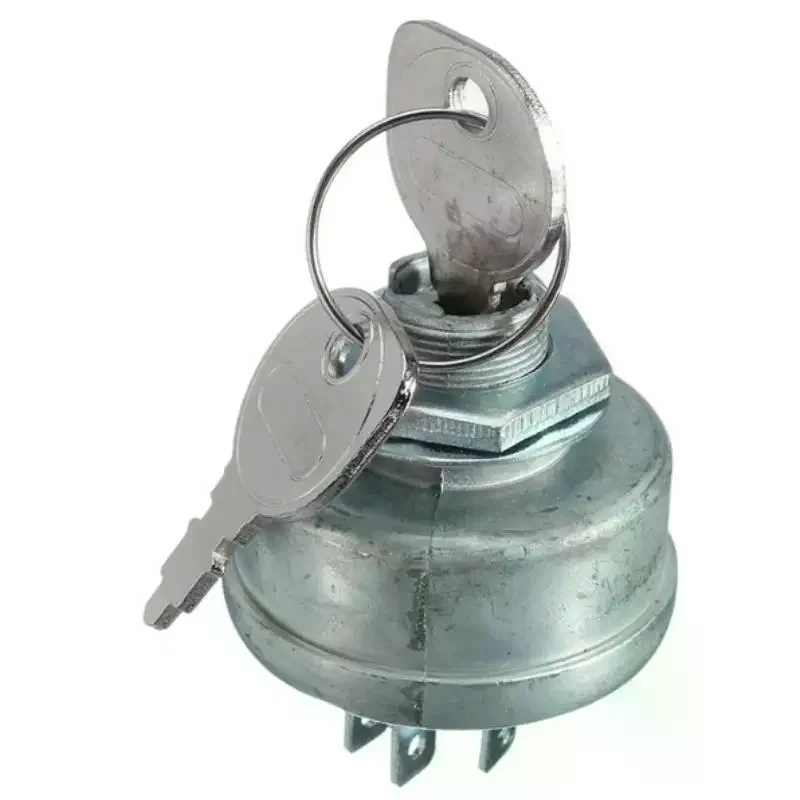 Interrupteur de remplacement pour tondeuse à gazon : Démarreur d'allumage de tondeuse à gazon avec 5 bornes à fourche et clé pour 725-0267 925-0267A