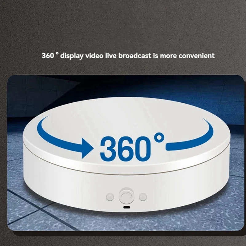 Rotating Display Stand With USB Power Cable, Mute Rotating Turntable 5.9 Inch 11Lb Load, Adjustable Speed And Direction