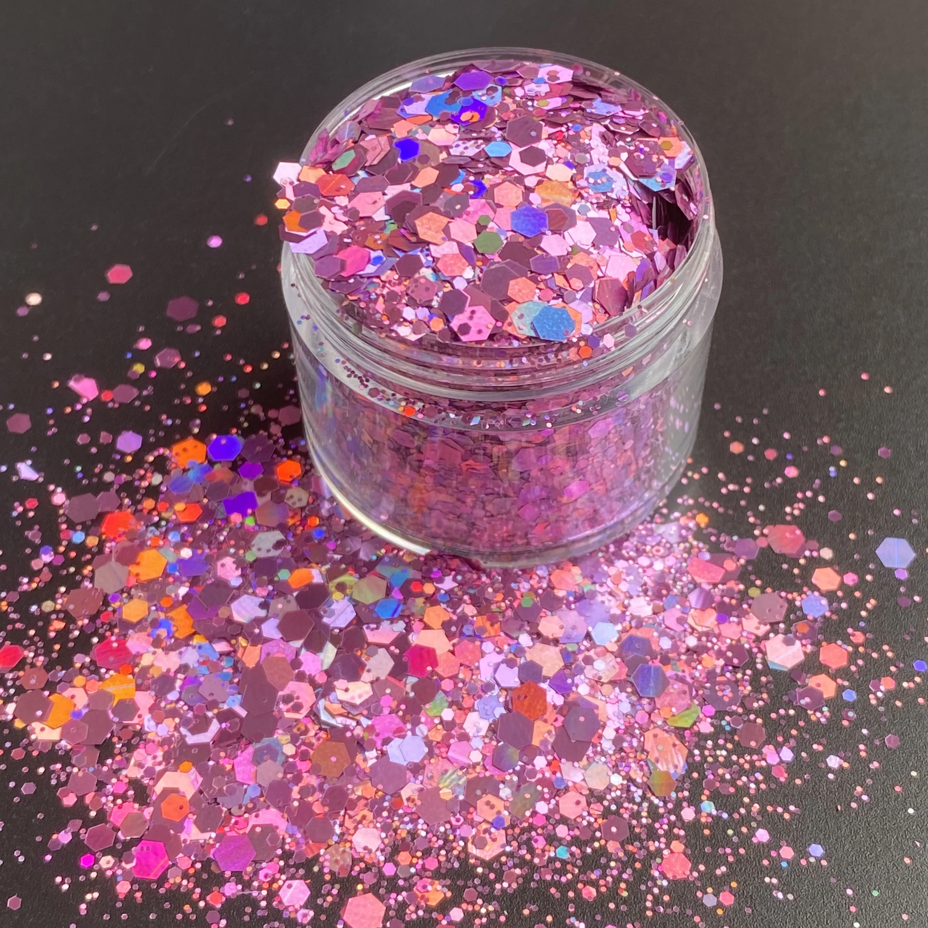 20 G/zak Holografische Zilver Goud Roze Nagel Glitter Chunky Gemengde Zeshoek Vlok Pailletten Voor Nagellak Epoxyhars Diy Ambachten