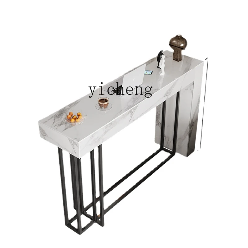 

ZC Bar Counter Hallway Small Bar Bar Counter Marble Home High Leg against the Wall