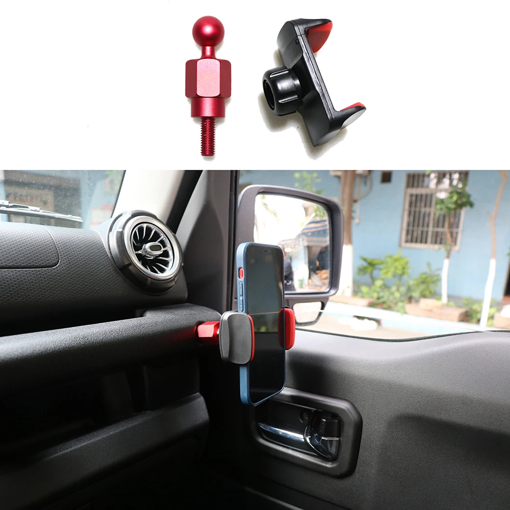 Lantsun JMN039 Car Phone Holder Mount Aluminum Alloy+ABS Mobile Phone Bracket Stand for Jimny 2019+, 2-3Door