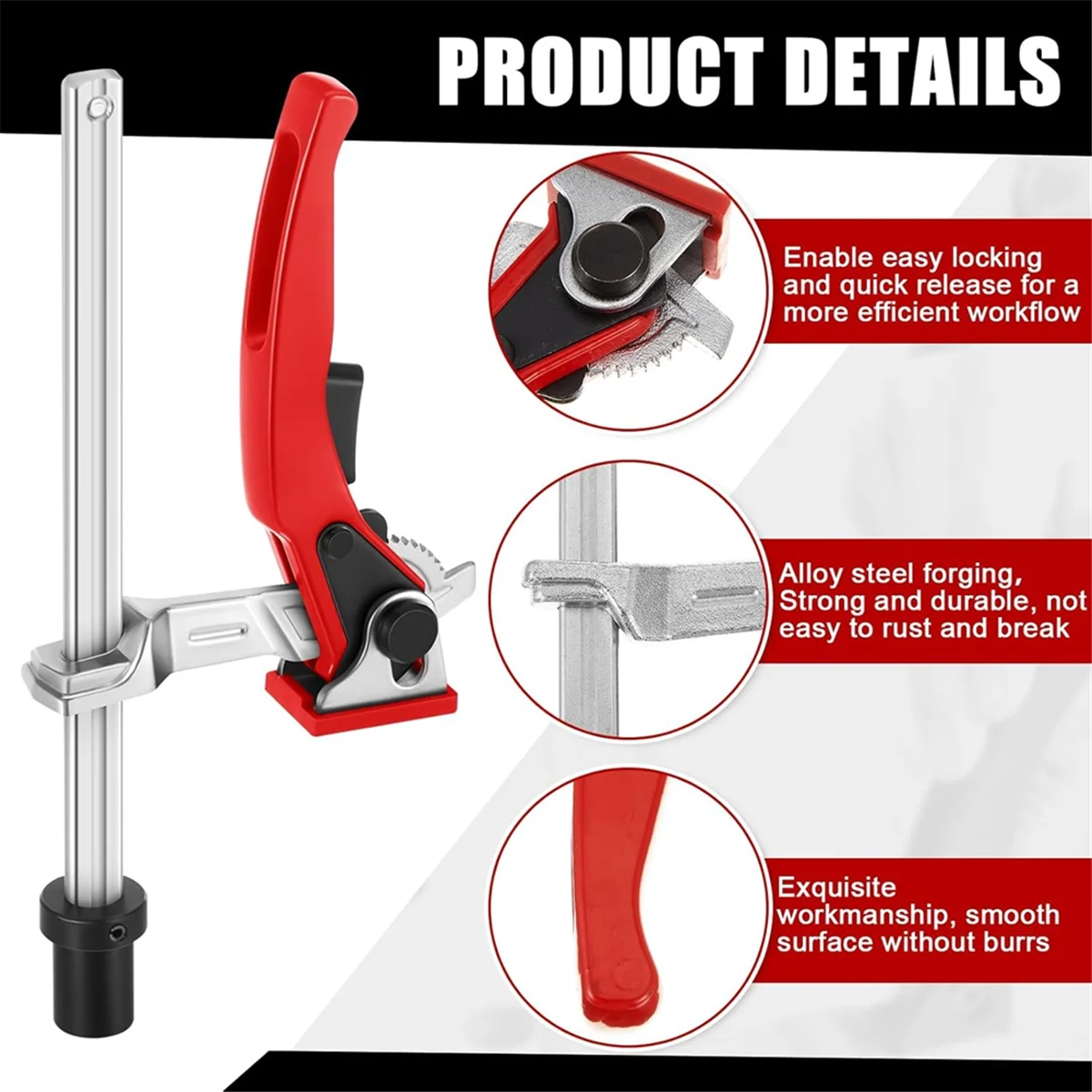 

Y31A 2 Pcs Table Work Bench Grip Clamp 3/4 Inch Dog Hole Clamp Hold Down Clamp Table Clamp for Woodworking Table