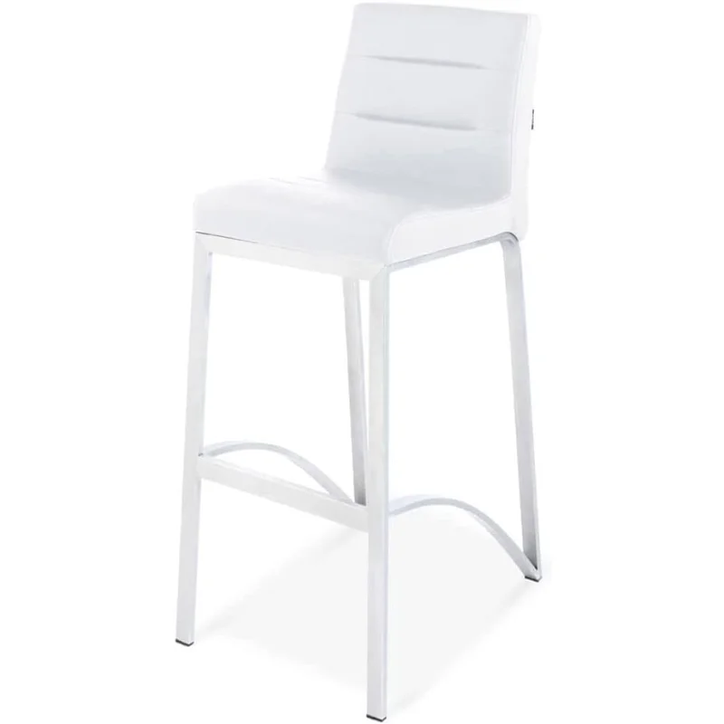 Móveis Lynx Banco de bar com base de metal - branco