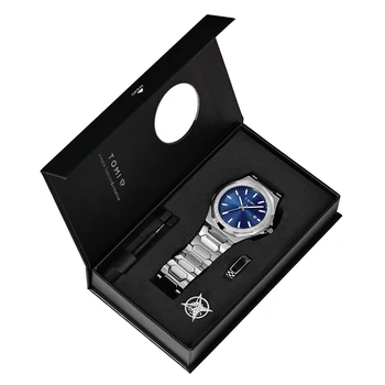 TOMI Luxury Business Men's Watch Gift Box Set High Quality Rose Gold Case Simple and…