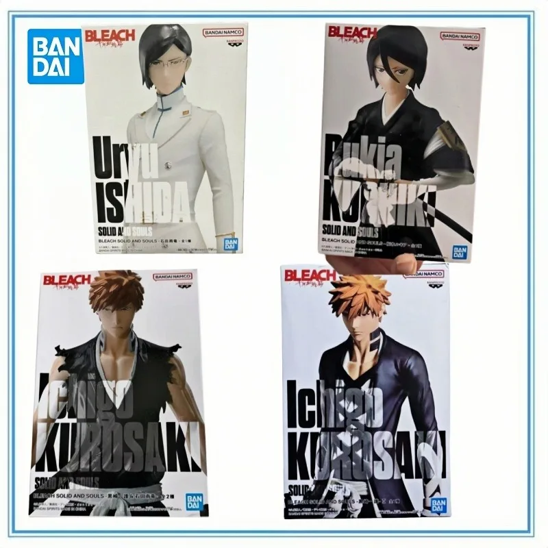 

BANDAI в наличии, подлинная BANPRESTO BLEACH SOLID AND SOULS Kurosaki Ichigo Kuchiki Rukia Ishida Uryuu, модель украшения, подарки, игрушки