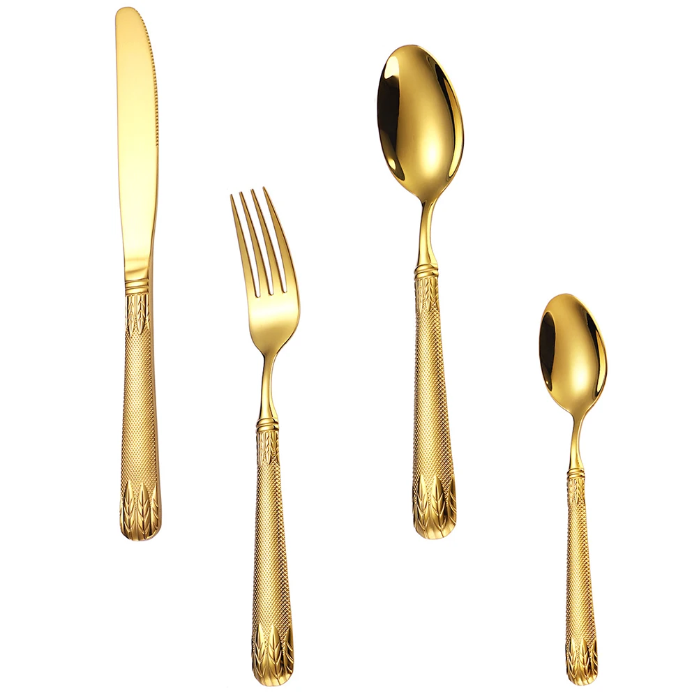 

1 Set Stainless Steel Flatware Set Simple Design Tableware For Home Restaurant Hotel Fork Spoon Cutter Kit Reusable