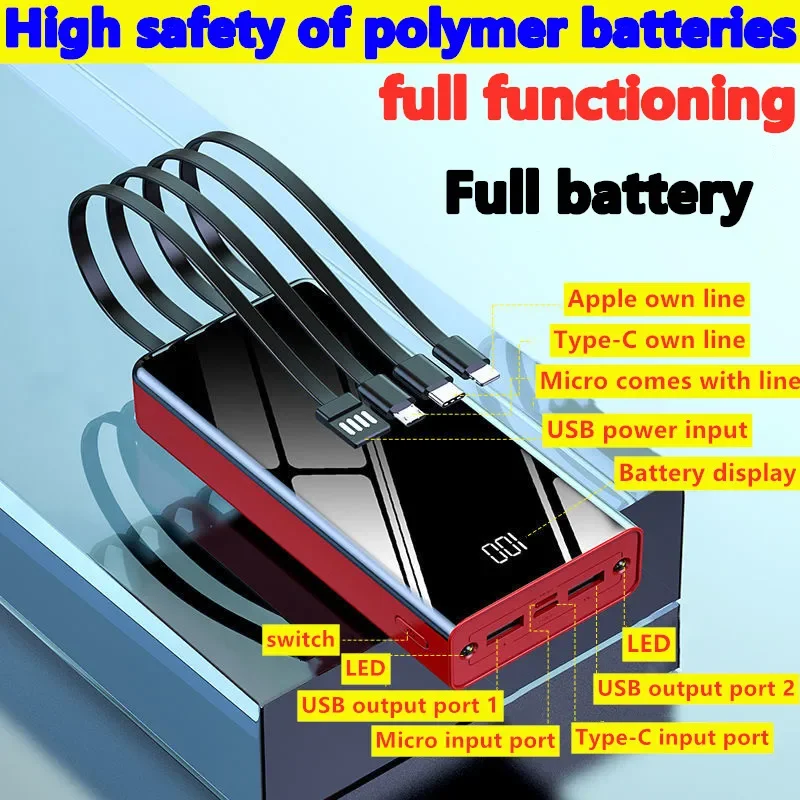 Super large capacity power bank 100000mah portable flash charging mobile power battery