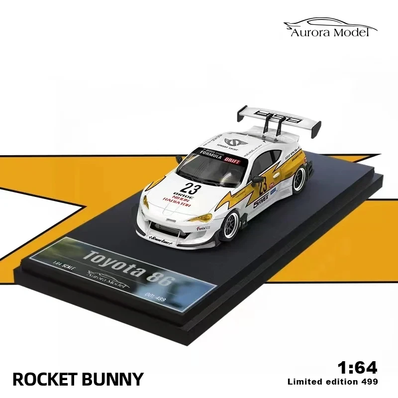 TM 1:64 LBWK Silvia S15 Open Hood Yellow Lightning Diecast Diorama Car Model Collection Miniature Toys TimeMicro