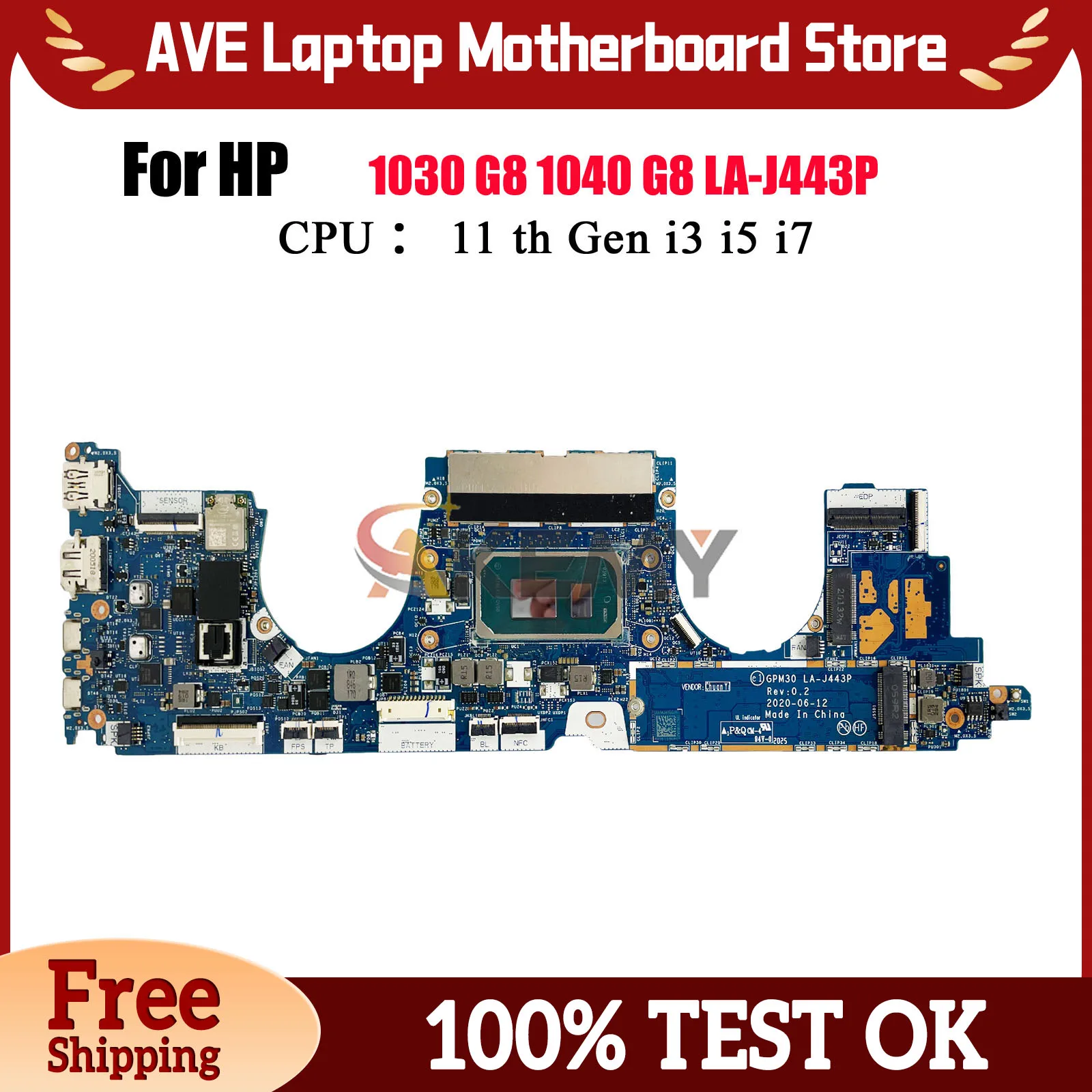 LA-J443P Per HP EliteBook X360 1030 G8 1040 G8 Scheda Madre Del Computer Portatile M46738-601 M45832-601 Con i5 i7 11th Gen CPU 16GB di RAM