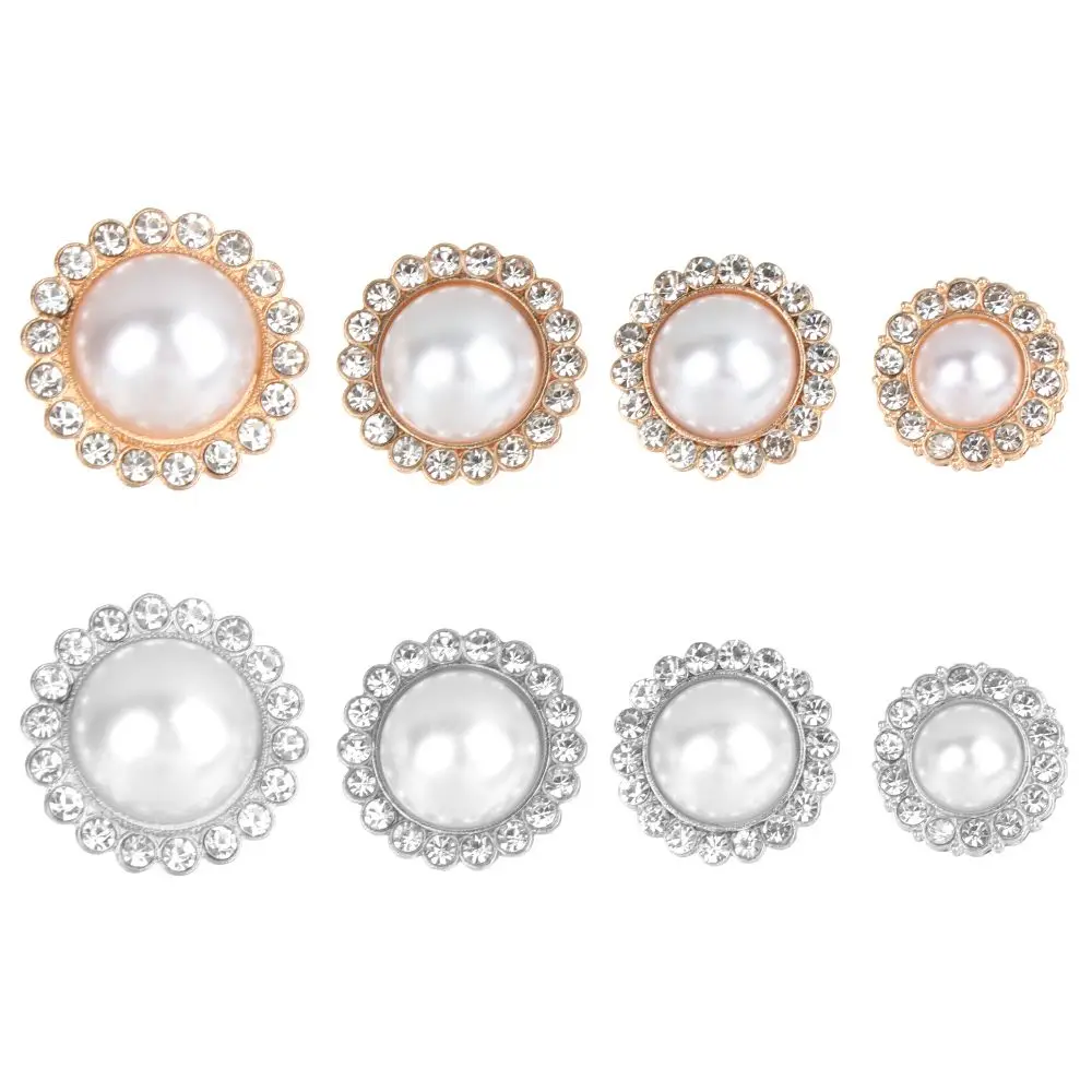 10Pcs Handmade Needlework Sewing Button Shiny Rhinestone Shirt Buttons Sewing Accessories Pearl Clothing Buttons