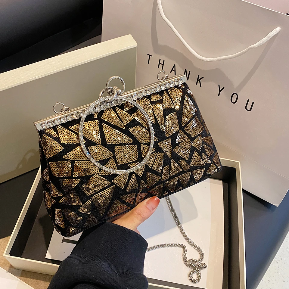 

Sparkling Sequin Ladies Clutch Bag Luxurious diamond-encrusted hand Elegant Party Handbag Lightweight Crossbody Bag for Women