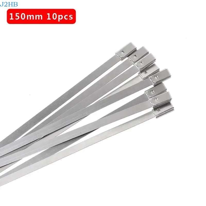 J2HB 10PCS Stainless Steel Locking Cable Ties DIY Metal Zip Ties Multi-Purpose Self-Locking Metal Wrap Wire Ties Easy to Use