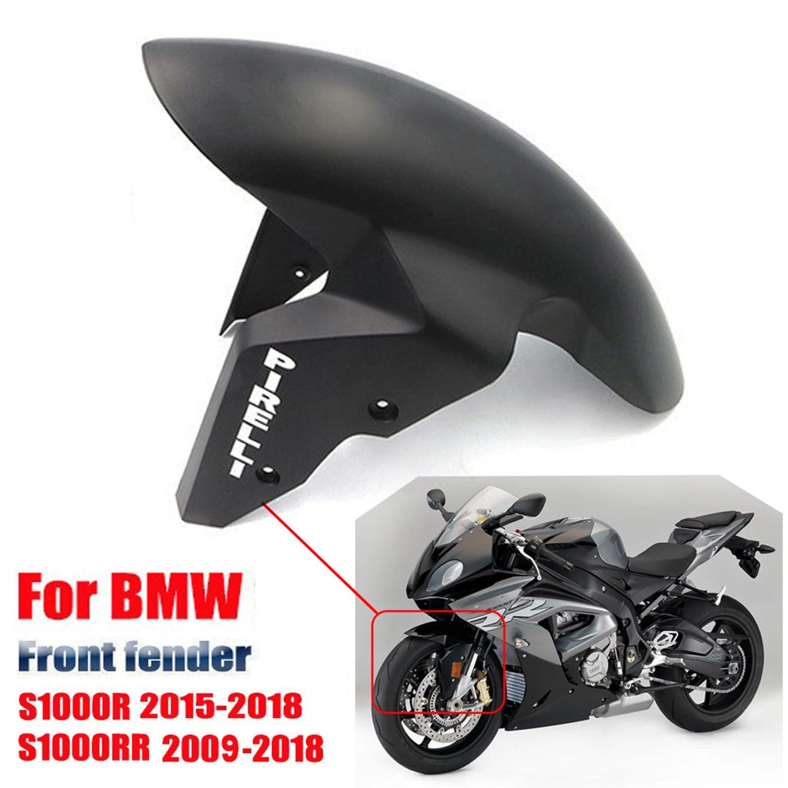 

For BMW S1000R 15-18 S1000RR 09-18 Motorcycle Splash Guard Front Wheel Hugger Fender Mudguard Mud Splash Mud Guard Cover