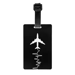 Custom Airplane Pilot Heartbeat Luggage Tags for Suitcases Fashion Aviator Baggage Tags Privacy Cover ID Label