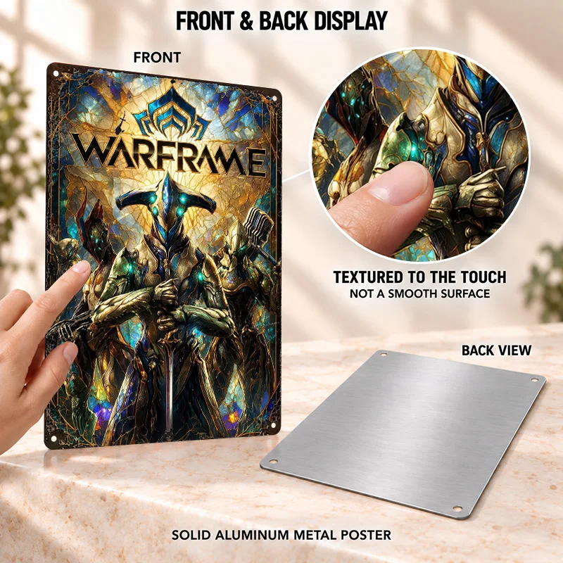 Warframe Aluminum Posters Cosmic Adventure Graphic Entertainment Room Wall Art Customized Metal Sign Thoughtful Collector Gift