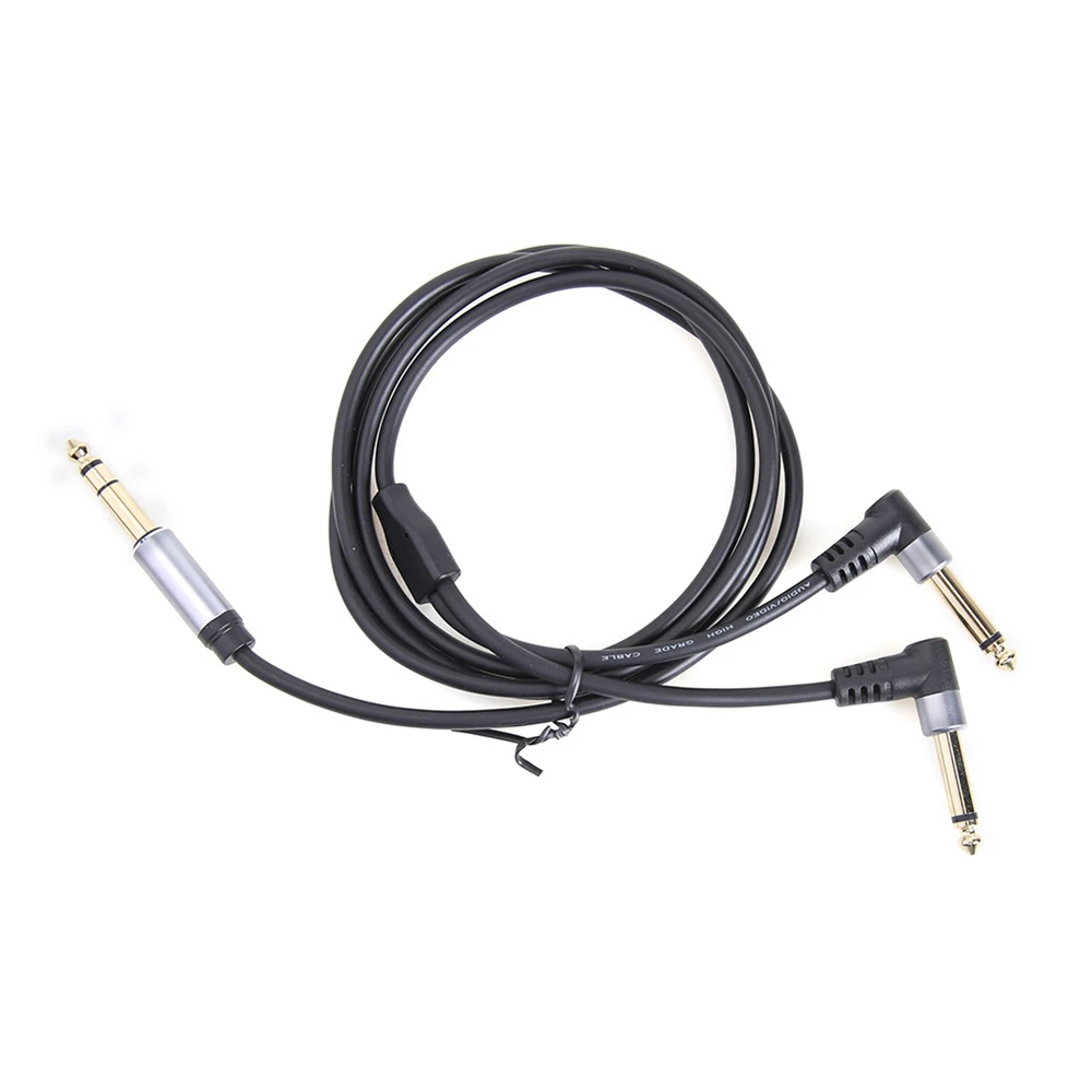 1/4 cala TRS Stereo do podwójnej 1/4 TS Mono-wstawka kabel 6.5mm męski-męski Splitter Y oderwany przewód Audio do gitary zestaw słuchawkowy z