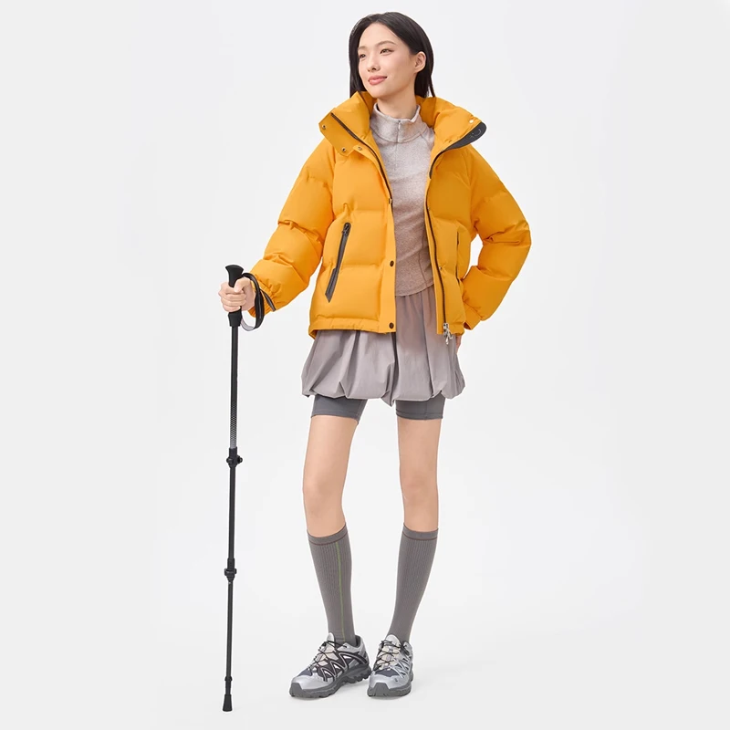 Chericom Leichte Pufferjacke, farbblockierte, abnehmbare Kapuze, verstellbare Manschetten, Daunenmantel, verdickte Pendelmäntel Y318128Y