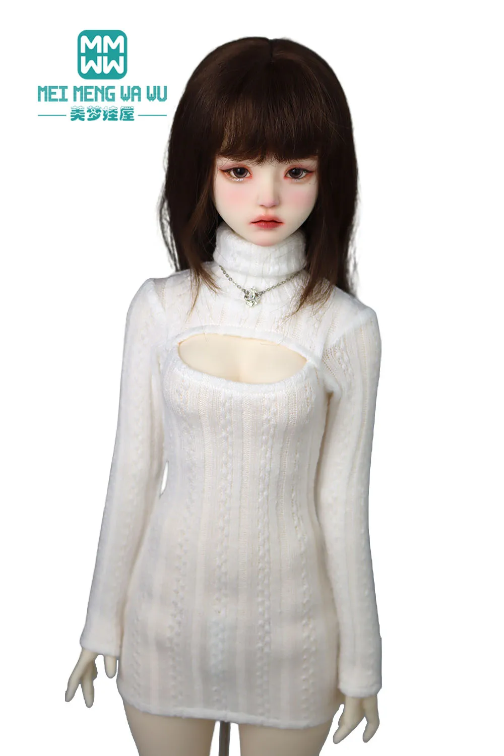 Past 43-60cm1/3 1/4 BJD Pop Kleding DD SD MSD Speelgoed Kogelgewricht Pop Stijlvolle coltrui jurk Gift