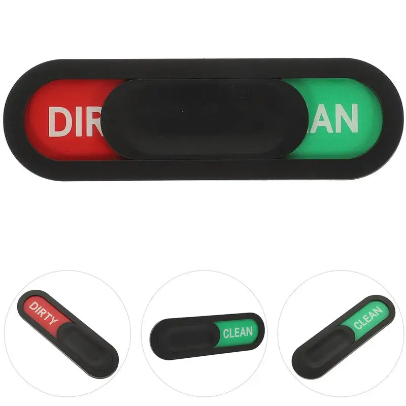 Dishwasher Magnet Clean Dirty Sign Non-Scratching Strong Magnet Oval Sliding Indicator Dirty Clean Dishwasher Magnet Cover