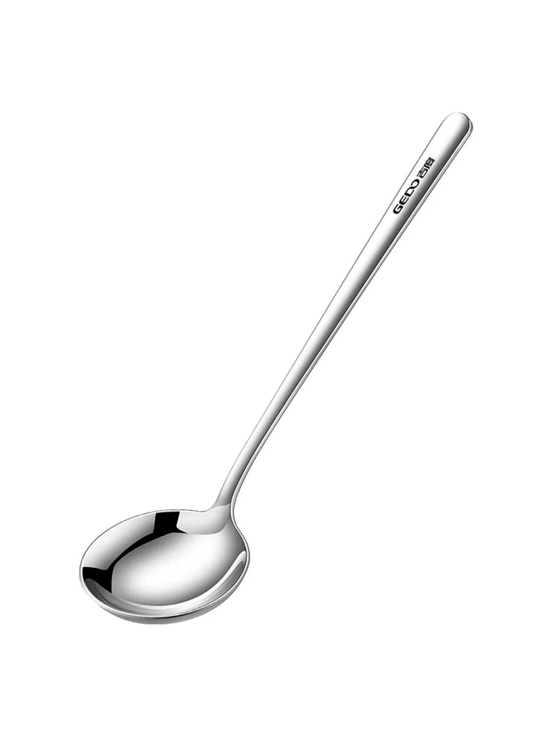 Cuillère à manger réfléchissante bien polie, Certification LFGB, couverts sanitaires pour Banquet en acier inoxydable 304, louche à manche Long de 20cm