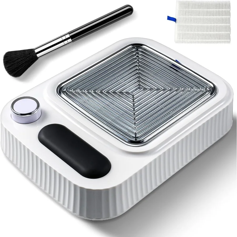 

80W Nail Dust Collector Vacuum with Nail Cleaning BrushQuiet Nail Fan Dust Collector Nail tech with 2pcs Reusable Filters Profe
