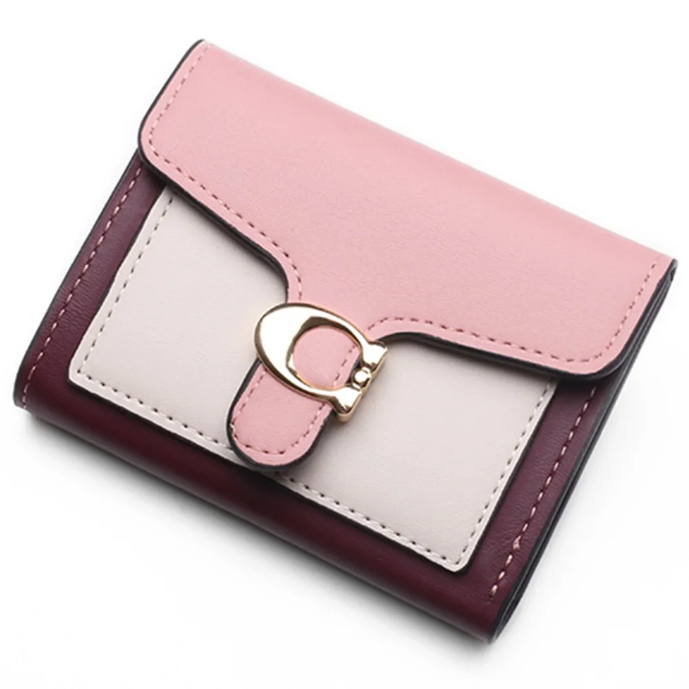 PU Leather Women Wallet Fashion Multi-card Three-fold Money Clip C Letter Coin Purses Women