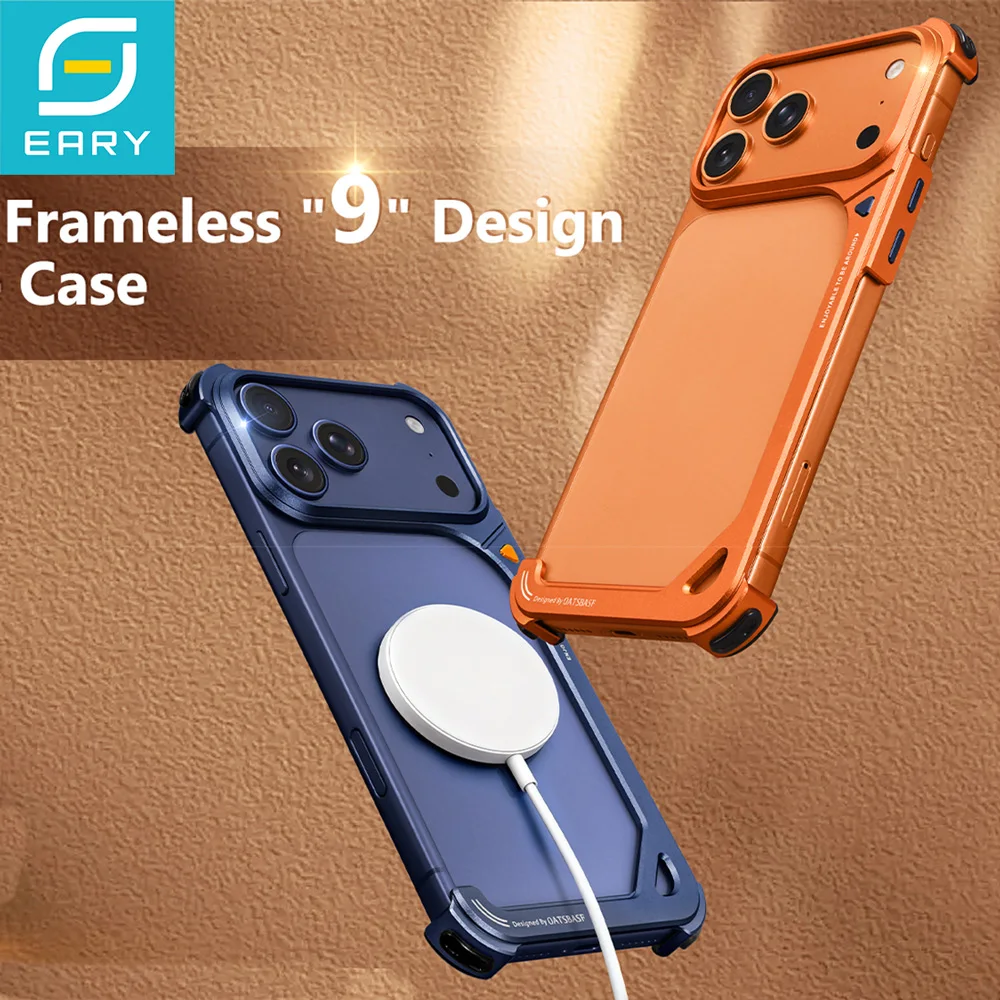 

Алюминиевый металлический чехол Eary для iPhone 17 Pro Max, тонкий безрамочный ультратонкий корпус, противоударный защитный чехол для телефона 9 формы