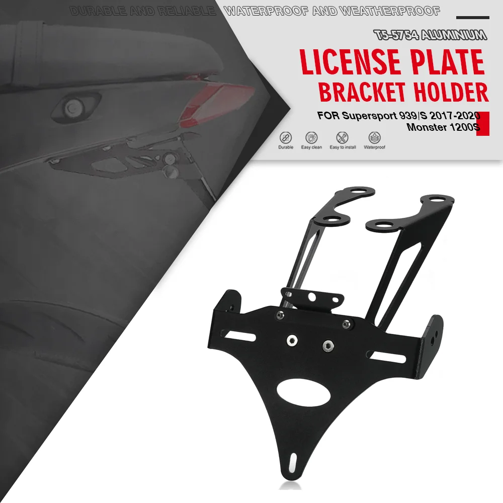 

FOR DUCATI Monster 821 1200/S/R/797/Plus 2017-2021 License Plate Holder Bracket Tail Tidy Fender Eliminator Supersport 950 939/S