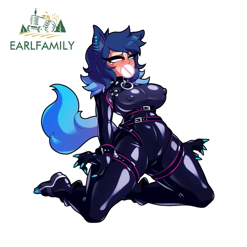 EARLFAMILY 13cm x 11.1cm Furry Succubus Fox Decal NSFW Boobs Senpai Uniform Bondage Car Stickers Tie Waifu Original Graphics