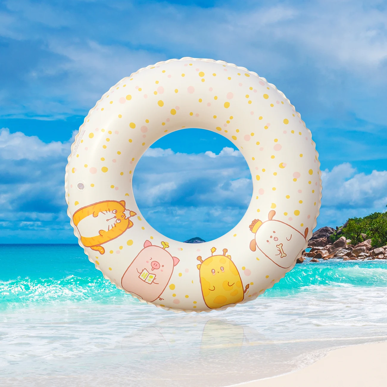 1pc flutuadores de piscina infláveis, anel de natação grosso de verão adulto, adequado para uso como anel flutuante nas axilas em festas na piscina.