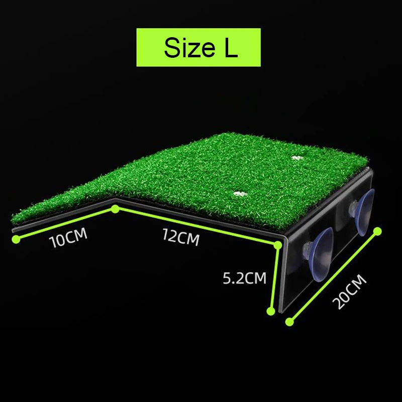 Turtle Basking Platform Resting Terrace With Fake Turf Tortoise Ramp Fish Tank Aquarium Platform Ladder Lawn For Reptile Frog