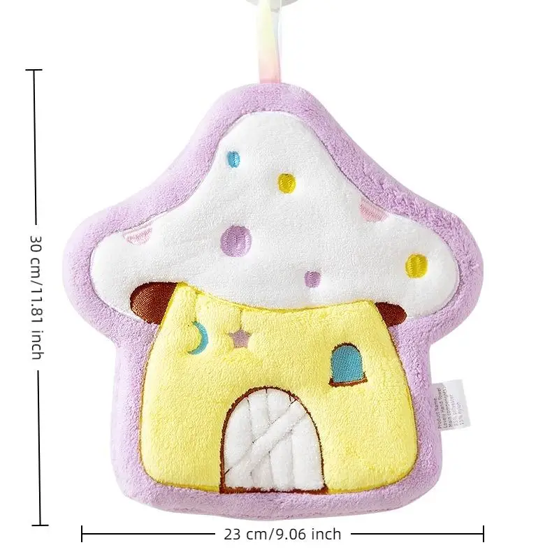 Asciugamano da casa appeso a forma di fungo carino Asciugamano da cucina ad asciugatura rapida Panno per la pulizia Asciugamano da appendere in velluto corallo Bagno