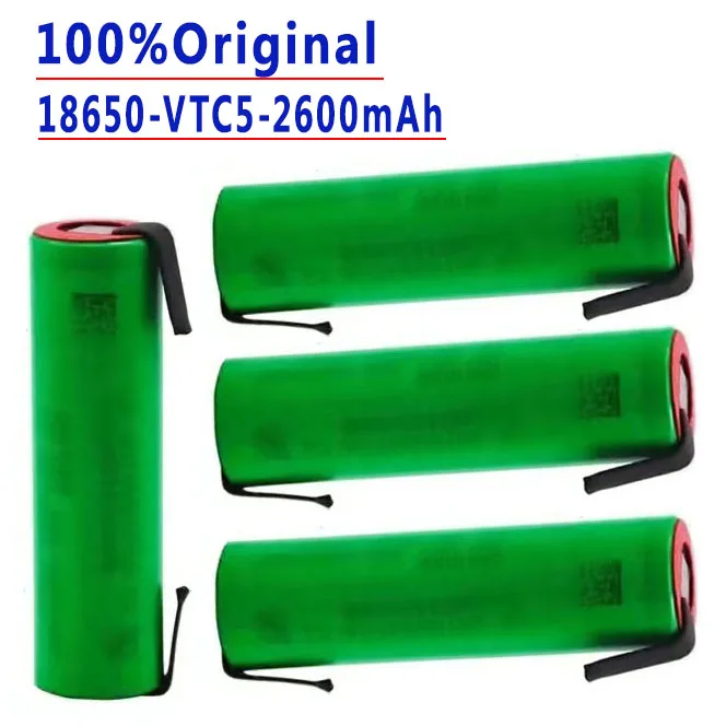 100%.New 3.7 V Rechargeable Voltage US18650 VTC5 2600mAh.VTC5 18650 Battery 3.7 V 2600mAh.18650 Battery.2600mAh.