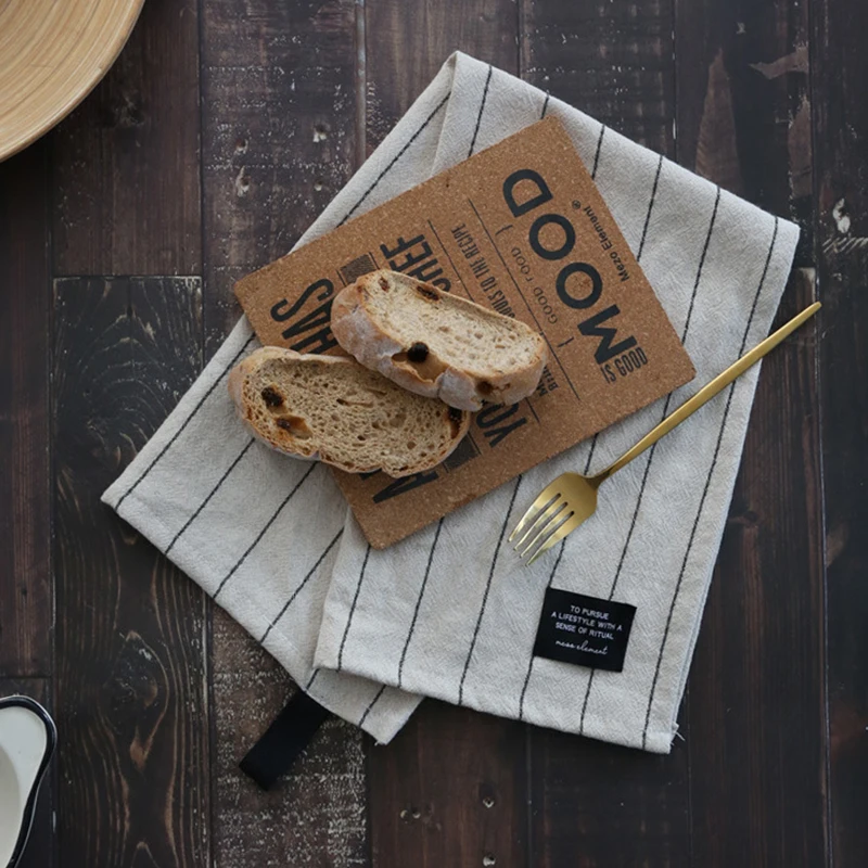 

40x65cm Cotton Linen Table Napkin Retro Stripes Food Photography Props Cloth Home Decoration Napkin