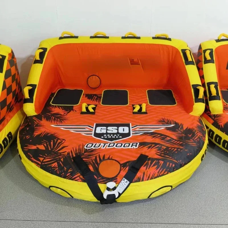 Inflatable double backrest towing speedboat Water inflatable towing ring 2-3-4 towing hovercraft