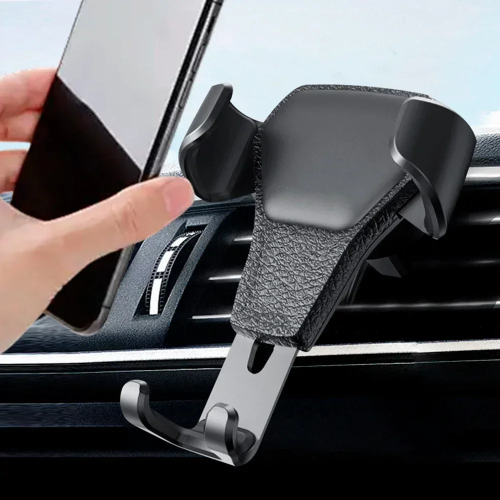 

Universal Car Phone Holder For iPhone Huawei Samsung Xiaomi Leather Texture Gravity Retractable Phone Stand Phone Accessories
