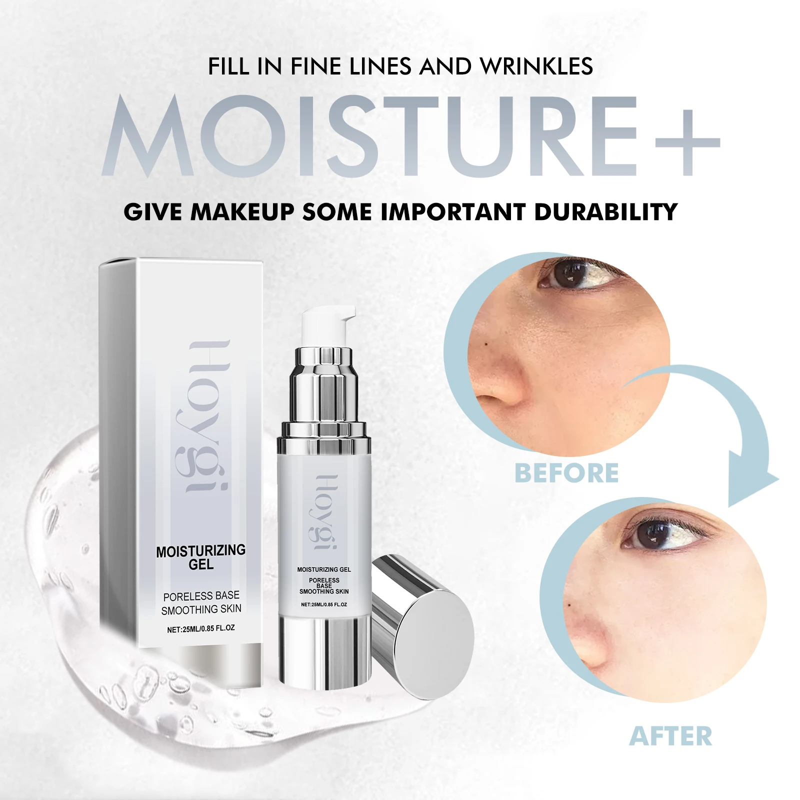 برايمر للوجه، مكياج مسام غير مرئية للتحكم في الزيوت، خطوط رفيعة ناعمة لتفتيح تصحيح لون البشرة، برايمر مرطب منعش