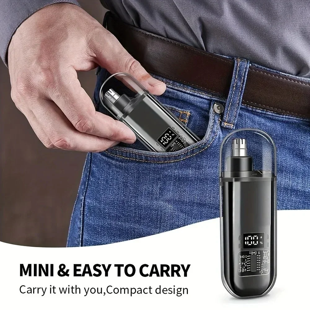 Electric Nose Ear Hair Trimmer Mini Compact Portable USB C Fast Charging Rechargeable Men Facial Hair Removal Grooming Clipper image 4