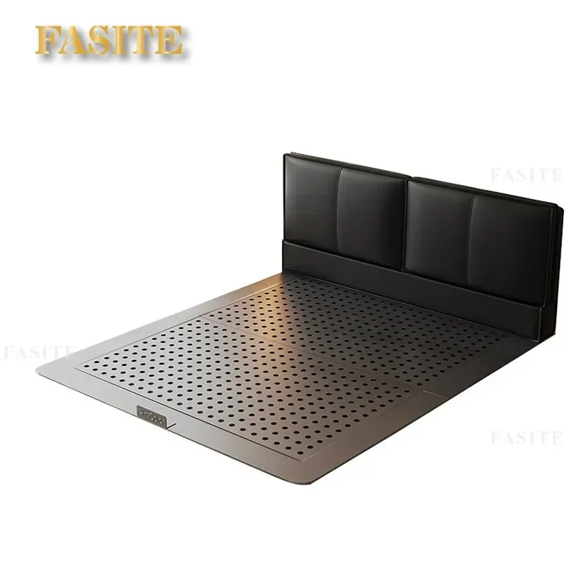 For Carbon Steel Suspended Bed Frame Italian Minimalist Leather Master Bedroom Furniture High End Atmospheric Big Bed